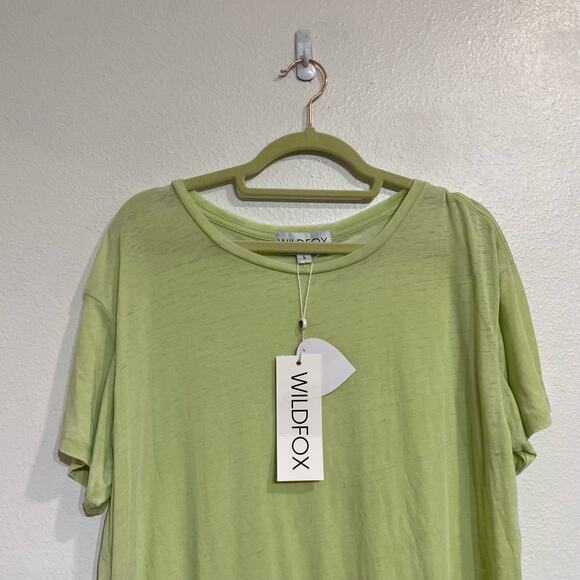 Wildfox Margarita Green Burnout Manchester Tee Sz S NWT - Picture 3 of 12